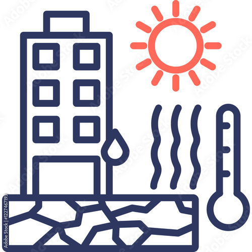 Heatwave line color icon