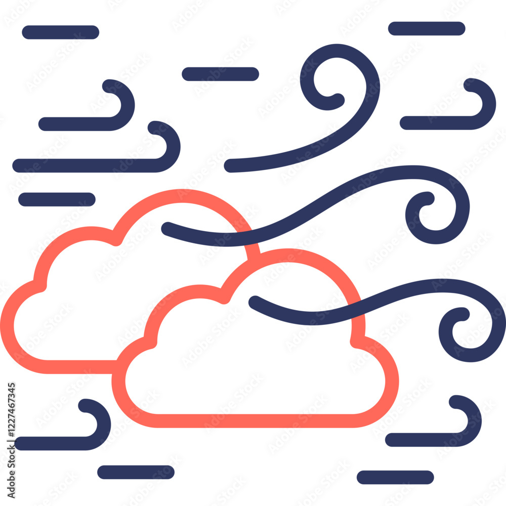 Wind line color icon Wind line color icon