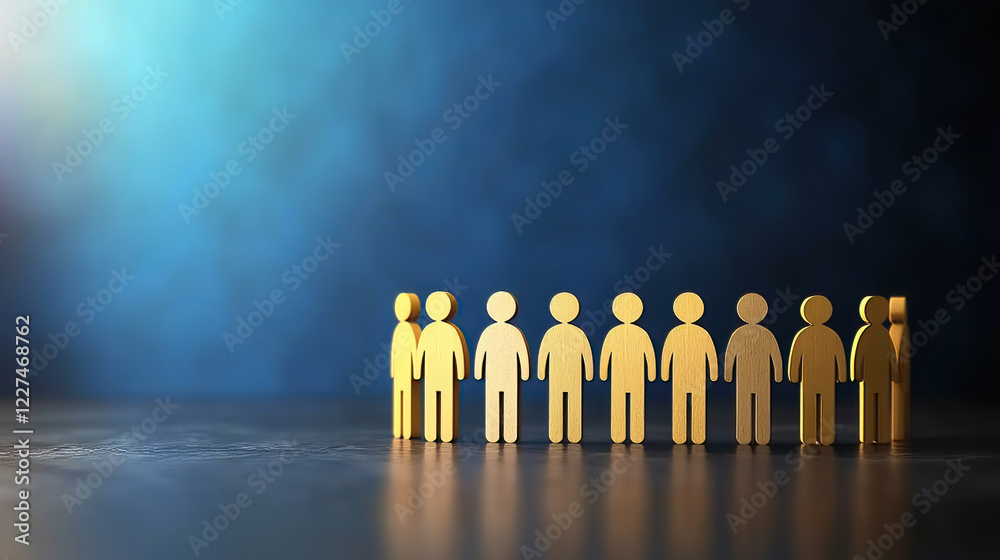 Leadership development grows through training and responsibility. Golden Figures Representing Teamwork and Collaboration Concept Leadership development grows through training and responsibility. Golden Figures Representing Teamwork and Collaboration Concept