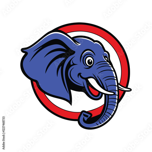 Wallpaper Mural Elephant Mascot Logo on White Background – Powerful and Bold Vector Design Torontodigital.ca