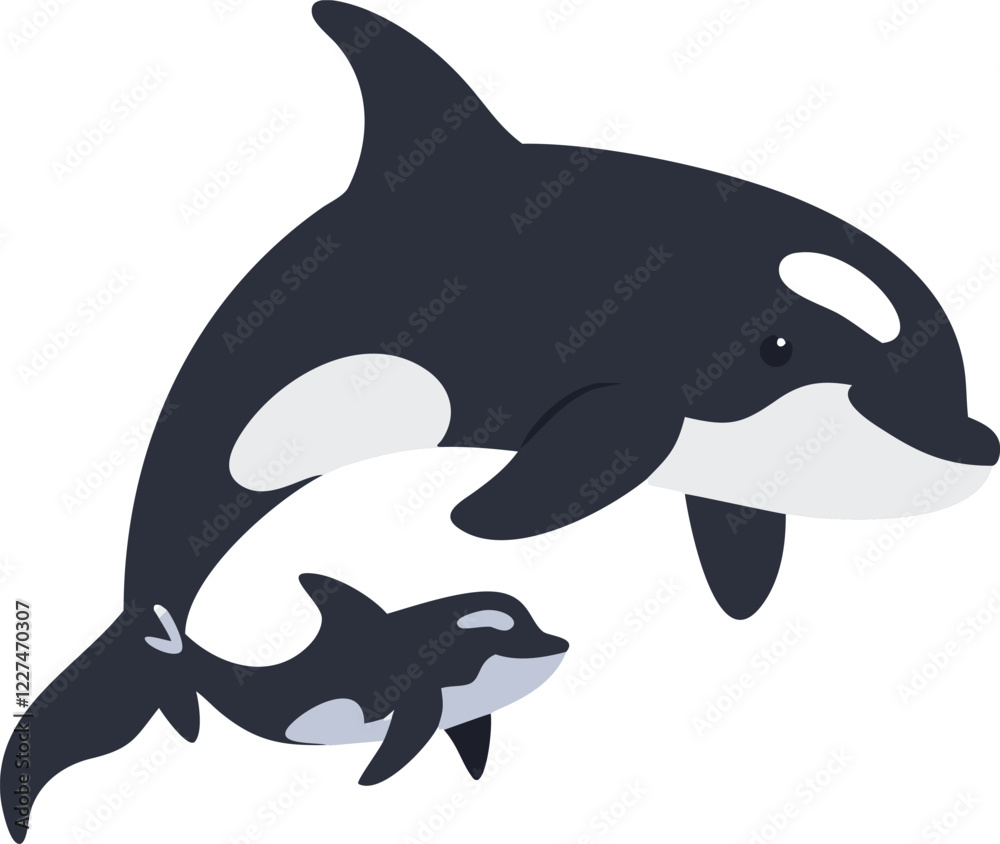 Naklejka premium vector illustration of a dolphin