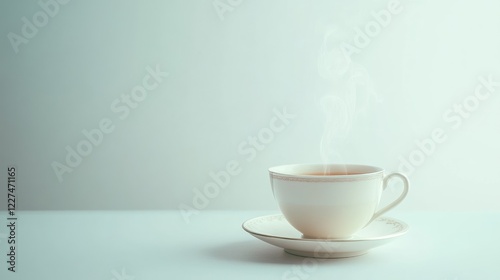 Wallpaper Mural A classic teacup with steaming tea, isolated against a pristine white background, representing the comforting ritual of a relaxing tea moment Torontodigital.ca