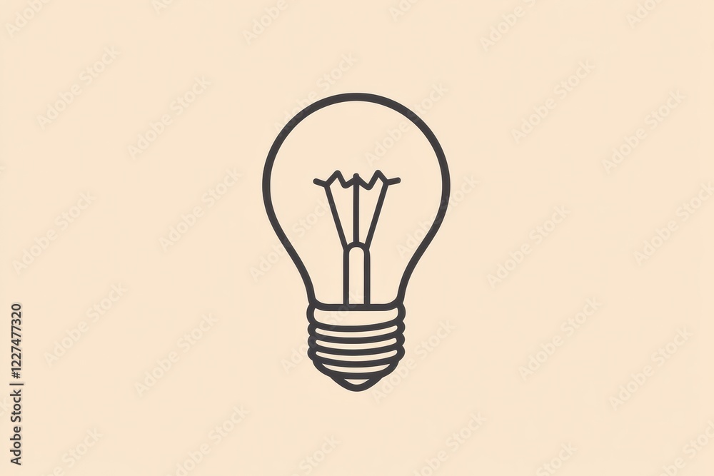 Bright idea symbol depicted in minimalist style with an illustration of a light bulb on a soft background. Generative AI Bright idea symbol depicted in minimalist style with an illustration of a light bulb on a soft background. Generative AI