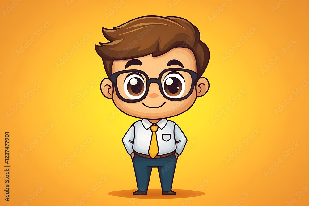 Cute Businessman Cartoon Illustration1
