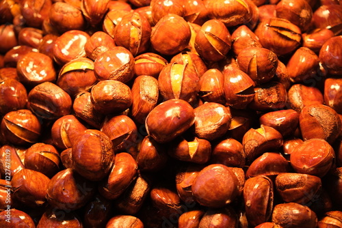 many roasted chestnut background