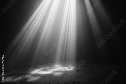 Sunrays streaming through a dark atmospheric space