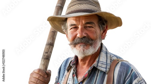 Wallpaper Mural happy mature farmer man with garden tool outdoors in field Torontodigital.ca