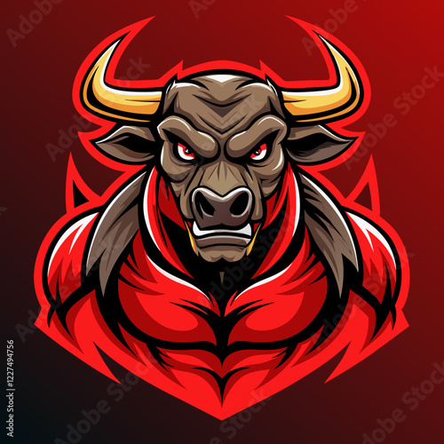 Raging bull esports logo featuring a fierce design in vibrant colors