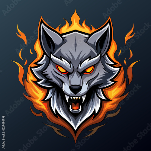 Sinister jackal esports logo featuring glowing orange elements and fierce design in a dark background