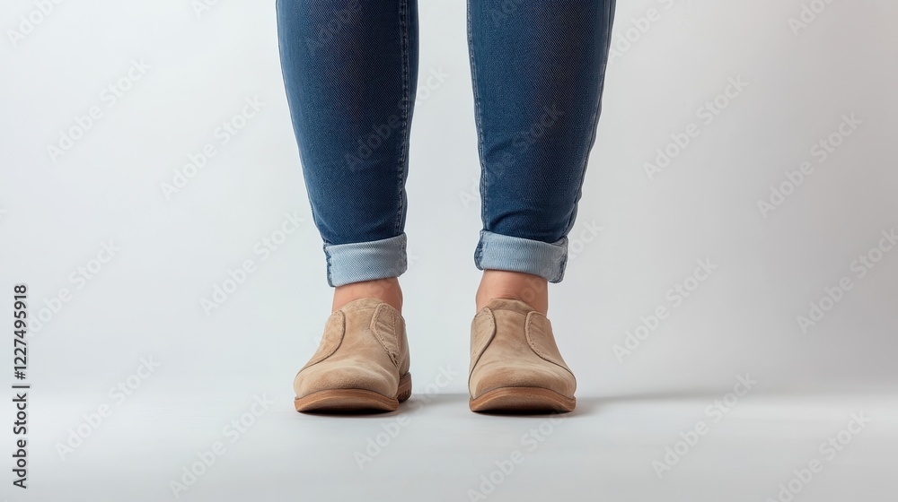 Casual Footwear Fashion with Rolled Jeans Casual Footwear Fashion with Rolled Jeans
