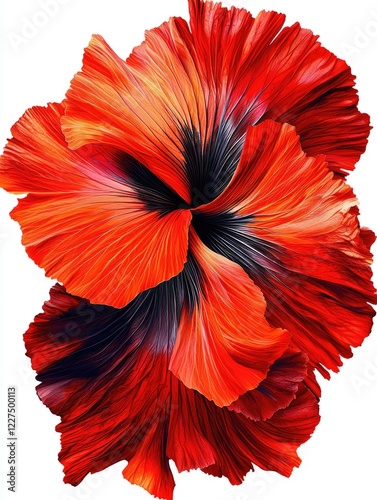 Red betta fish fins, aquatic, close-up, vibrant, nature, wallpaper