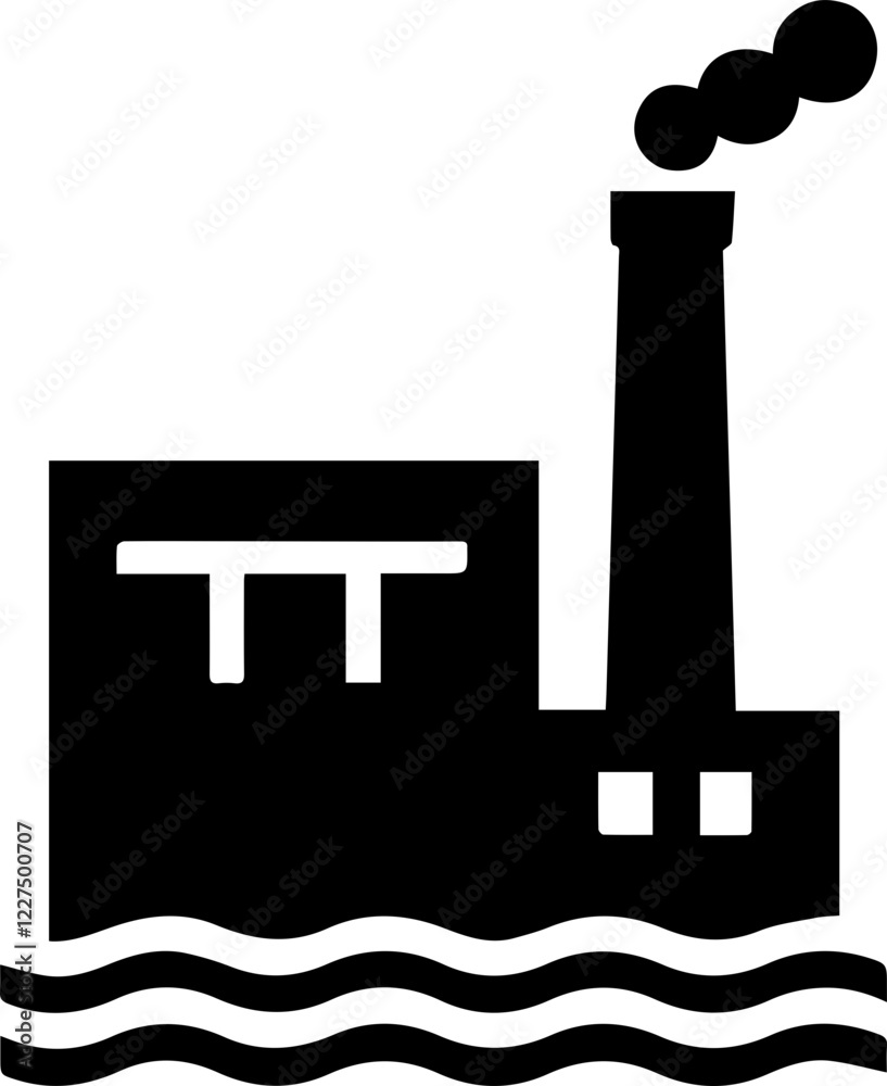 Futuristic Factory with Smoke Chimneys – Flat Design Vector Futuristic Factory with Smoke Chimneys – Flat Design Vector