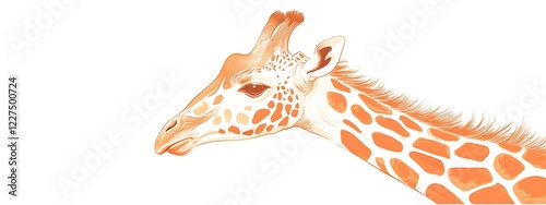 Giraffe Profile Illustration photo