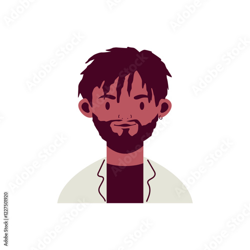 Flat Design Portrait of a Young Person