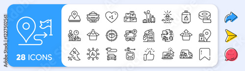 Parcel tracking, Wholesale goods and Metro line icons. Interest rate, AI generate, Inflation icons. Pack of Lighthouse, Send box, Pin icon. Delivery truck, Petrol station, Car charge pictogram. Vector