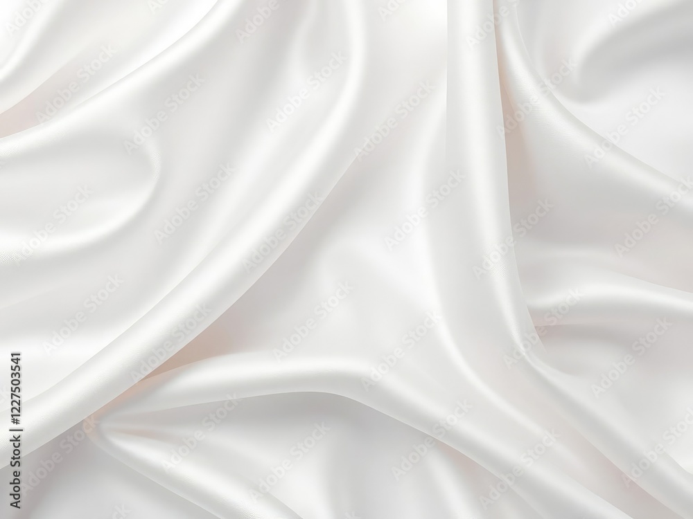 Fototapeta premium Smooth and luxurious white silk fabric with soft sheen, creating an elegant abstract background, white, delicate, smooth