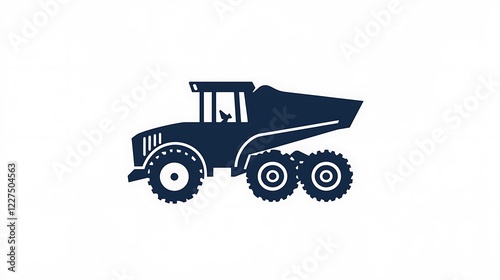 Heavy-duty dump truck silhouette graphic photo