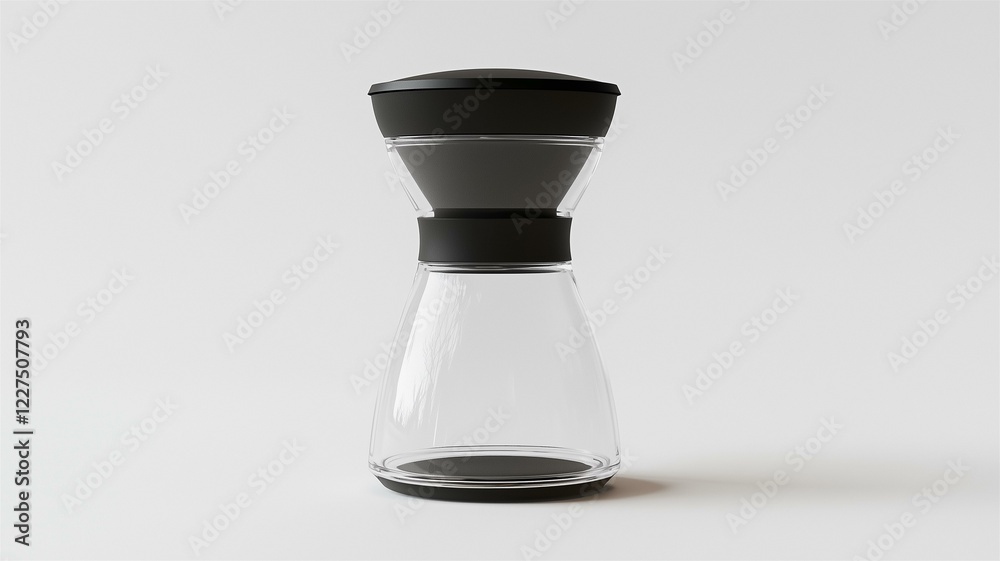 Ultra-realistic image of a glass spice grinder with a black top, isolated on a white background
Ultra-realistic image of a glass spice grinder with a black top, isolated on a white background