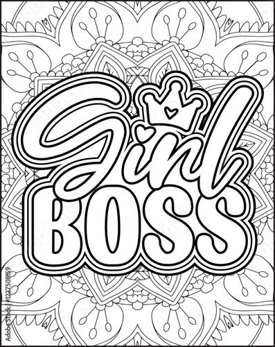 International Women's Day Quote Coloring Page. Happy Women's Day Motivational Quote Coloring Page.