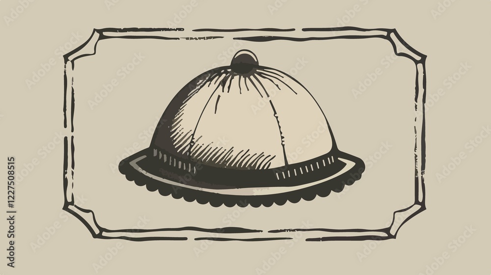 Fototapeta premium Jewish Ritual Cap Kippah Flat Vector Illustration