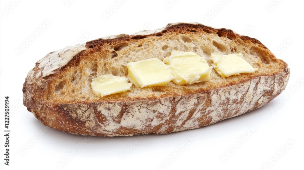 A Slice of Artisan Bread with Butter - Simple and Delicious A Slice of Artisan Bread with Butter - Simple and Delicious