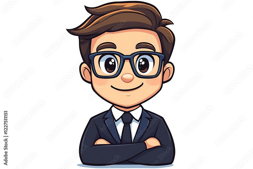 Happy Businessman Digital Art Portrait Happy Businessman Digital Art Portrait