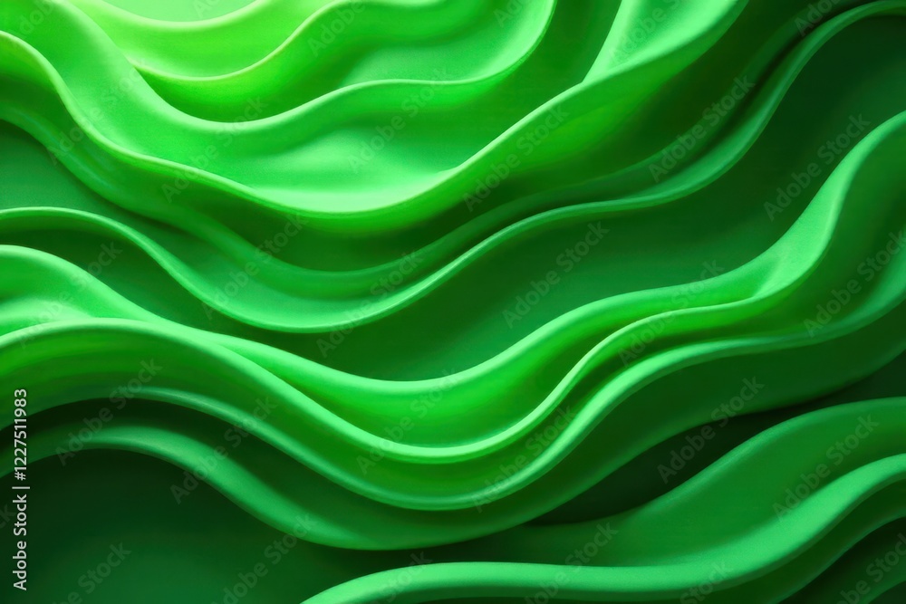 Obraz premium Fluid green lines intertwine, creating a lush, abstract backdrop , lush, elegant