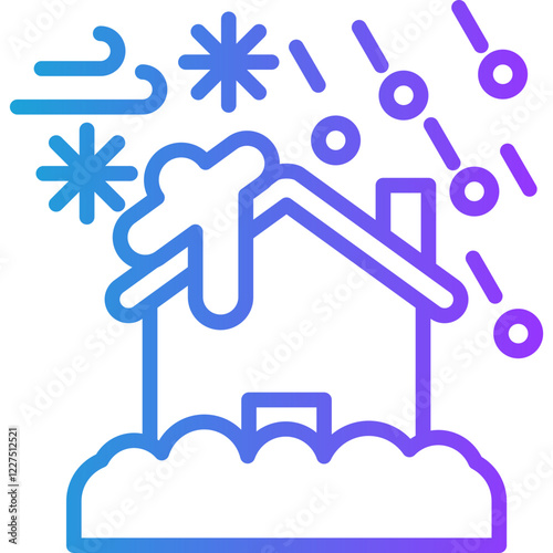 Blizzard line gradient icon