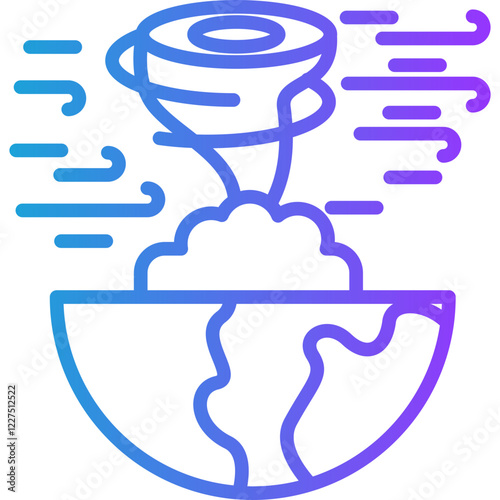 Cyclone line gradient icon