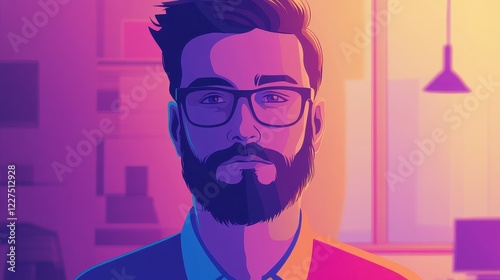 Wallpaper Mural Corporate branding flat design front view modern office theme animation vivid. Torontodigital.ca