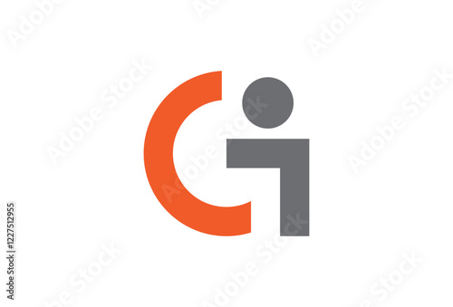 Abstract Logotype Letter G People Logo. Minimal Geometric Shape Human Person isolated one white background. Usable for Business and Teamwork, Care, Man, Body, social, success, kid, Boy Logos