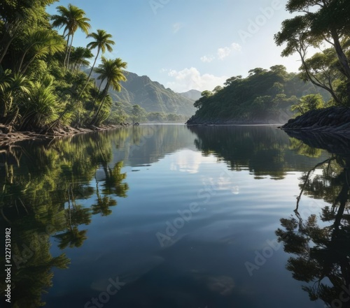 Reflections in the calm waters of Laguna de Horcones, lake reflection, water, serene scene photo