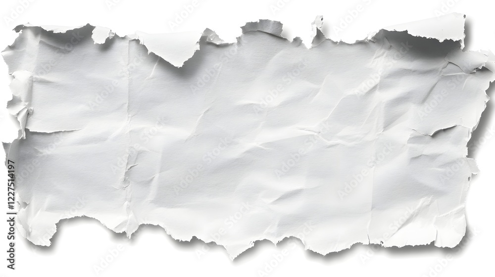 Collection of ripped and torn white paper fragments with natural edges arranged in a high contrast abstract design against a dark black background ideal for collages posters Collection of ripped and torn white paper fragments with natural edges arranged in a high contrast abstract design against a dark black background ideal for collages posters