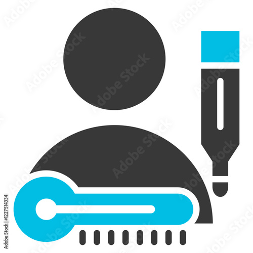 Body Temperature Glyph Blue Grey Icon