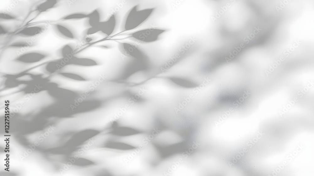 Captivating abstract shadow play of tree leaves cast upon a soft textured white wall creating a serene and harmonious atmosphere with organic shapes and natural beauty Captivating abstract shadow play of tree leaves cast upon a soft textured white wall creating a serene and harmonious atmosphere with organic shapes and natural beauty