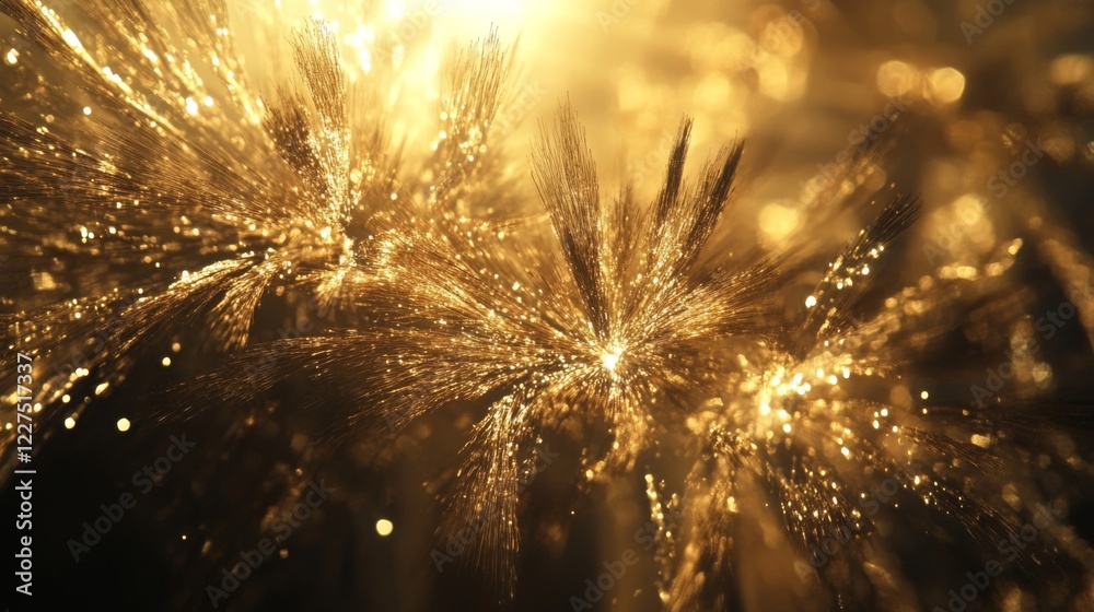 Fototapeta premium Golden Radiance Explosion: A Stunning Abstract Nature Image