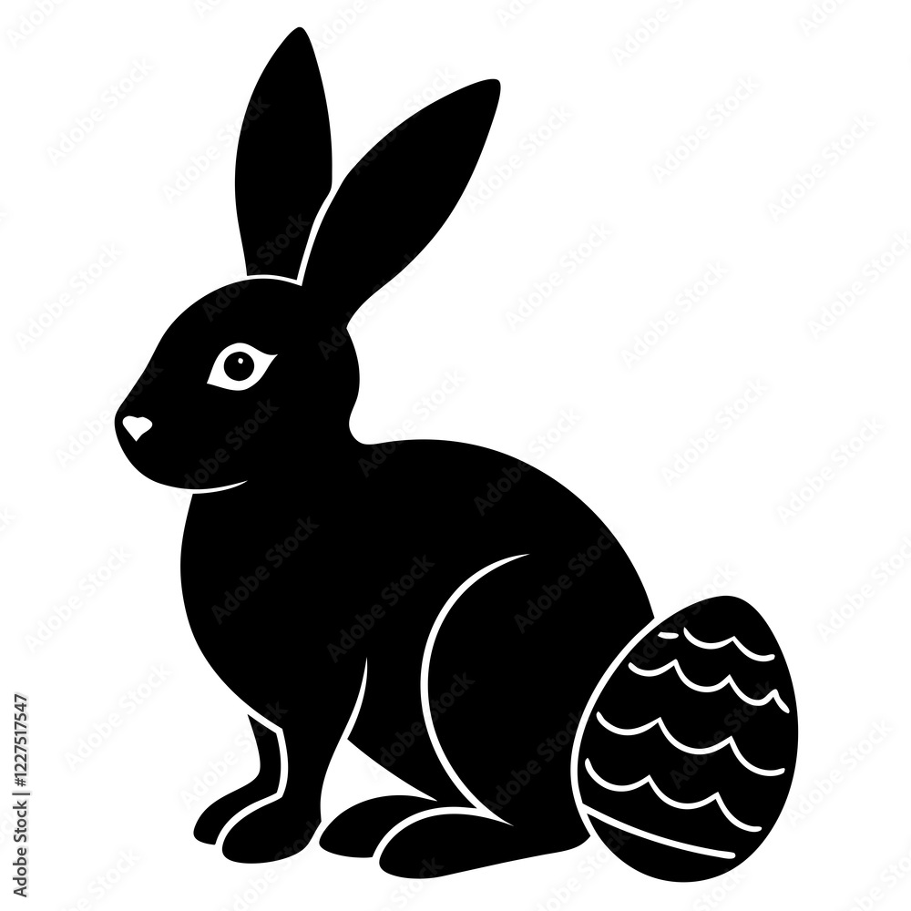 Obraz premium Easter Bunny Silhouette, Easter Bunny Silhouette Vector, Easter Bunny