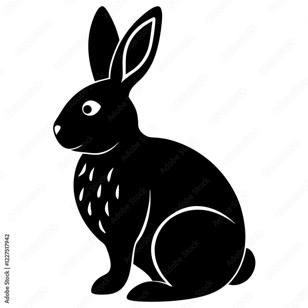 Obraz premium Easter Bunny Silhouette, Easter Bunny Silhouette Vector, Easter Bunny