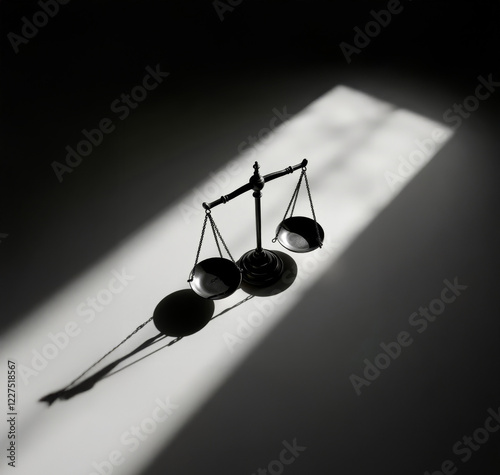 Black and White Scales of Justice - Monochrome Still Life Photography photo