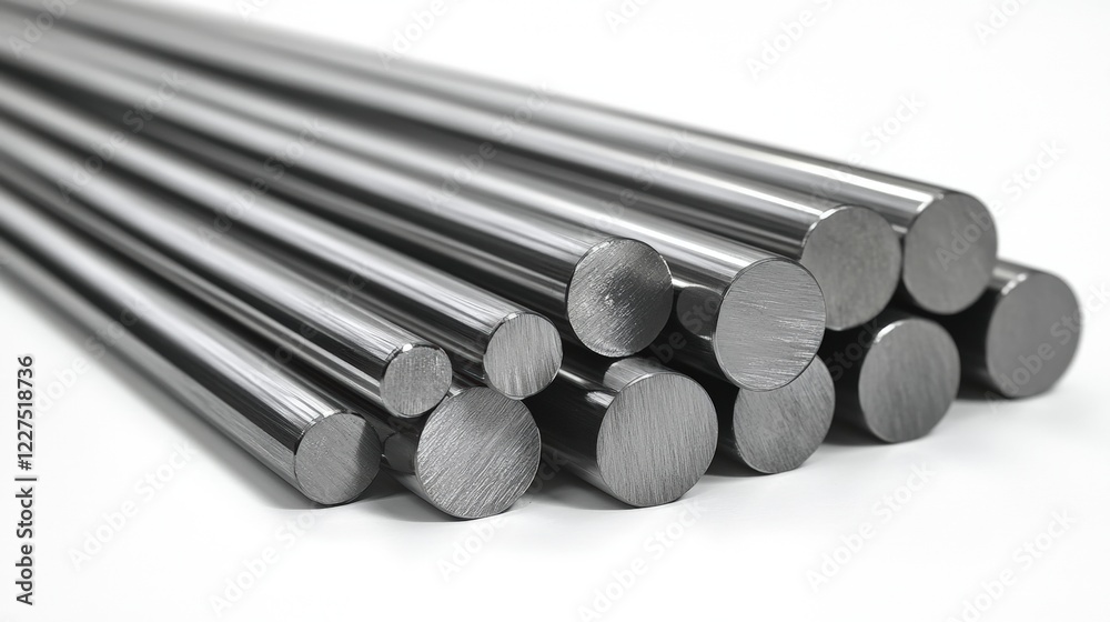 Stacked Round Stainless Steel Bars in Various Sizes Highlighting Industrial Materials and Modern Manufacturing Techniques for Stock Photography Stacked Round Stainless Steel Bars in Various Sizes Highlighting Industrial Materials and Modern Manufacturing Techniques for Stock Photography