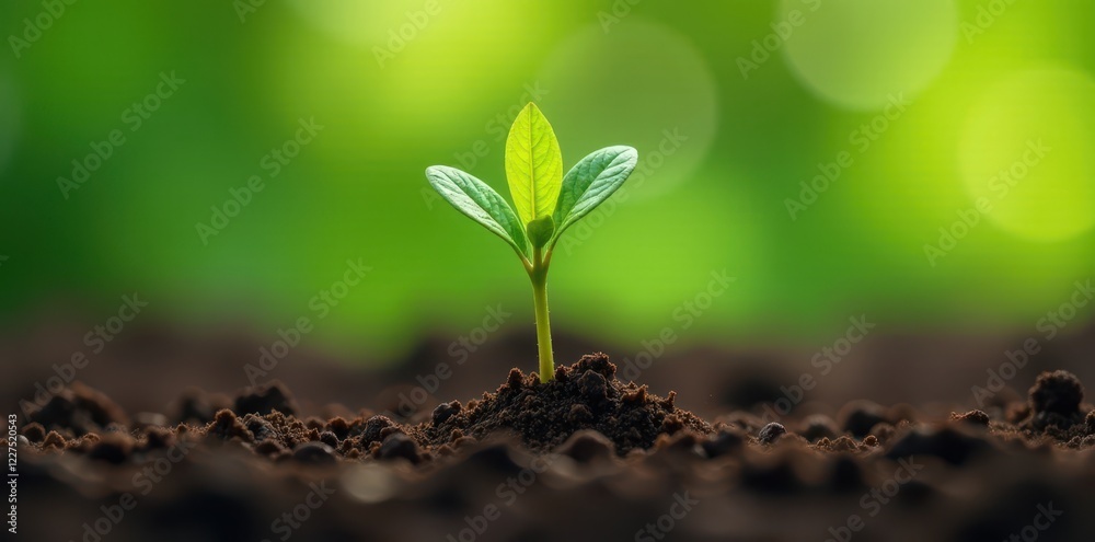 Naklejka premium Vibrant green coffee seedlings sprout, growing strong , green leaves, organic