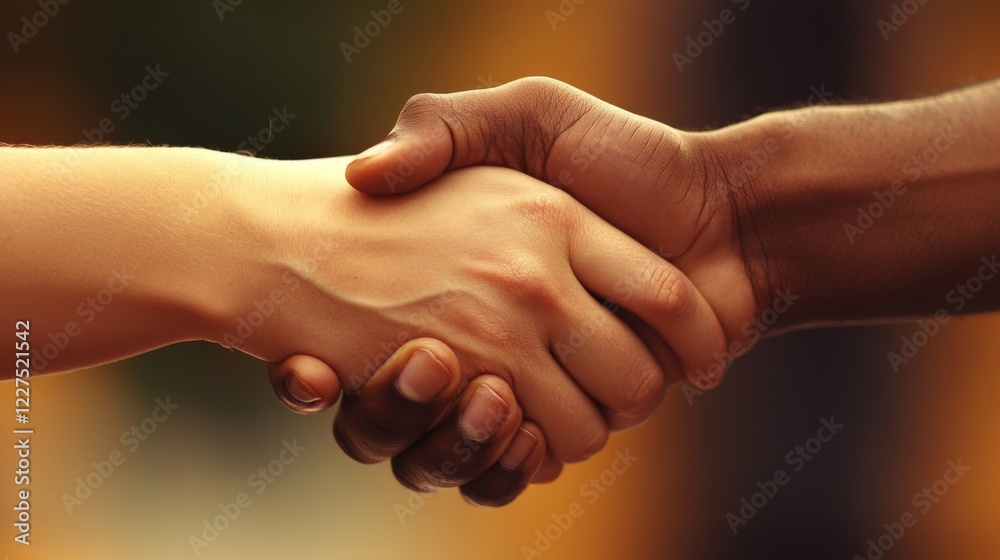 A Powerful Symbol of Unity: Interracial Handshake A Powerful Symbol of Unity: Interracial Handshake
