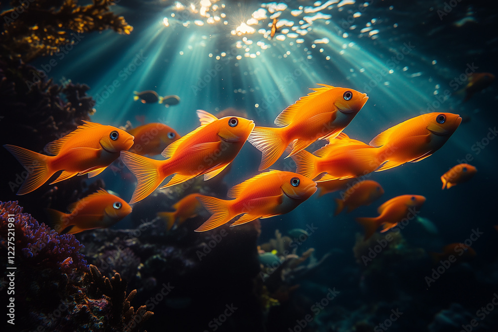 Naklejka premium Opical Coral Reef