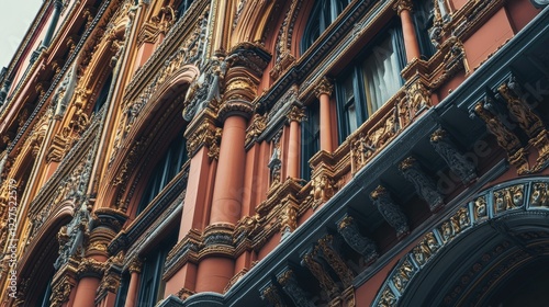 Close-up of the Queen Victoria Building's intricate facade, no people photo