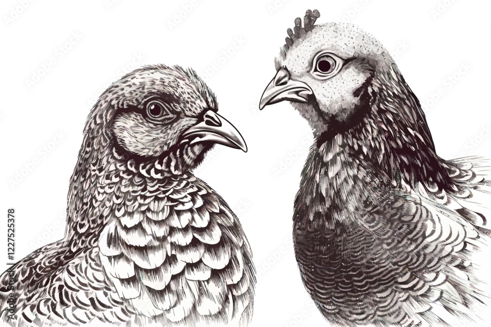 Hand drawn partridge illustration. Background with bird.