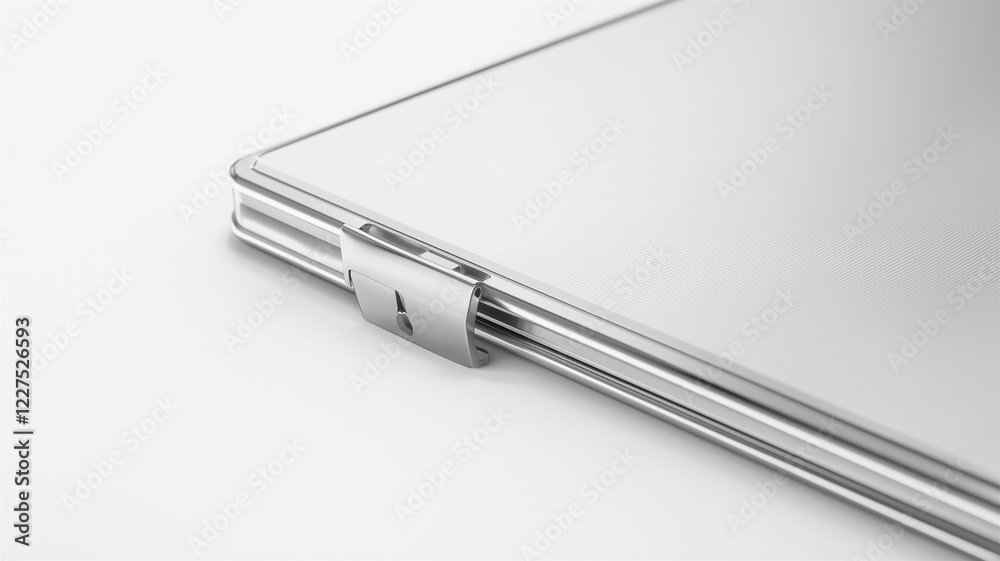 Photorealistic image of a silver metal clipboard with a sturdy clip, isolated on a white background
Photorealistic image of a silver metal clipboard with a sturdy clip, isolated on a white background