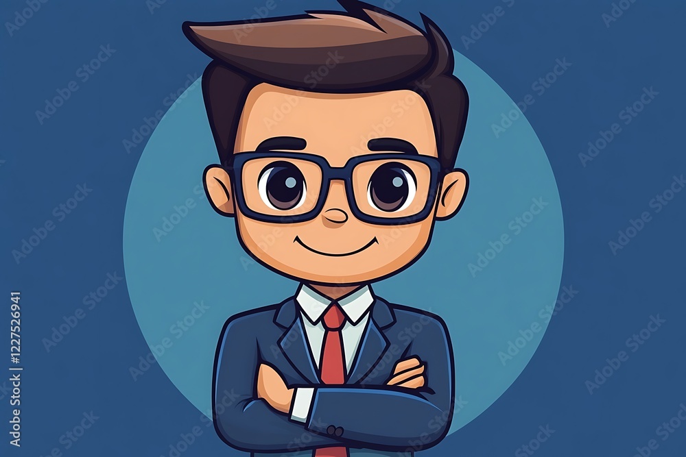 Happy Teen Business Vector Illustration Happy Teen Business Vector Illustration