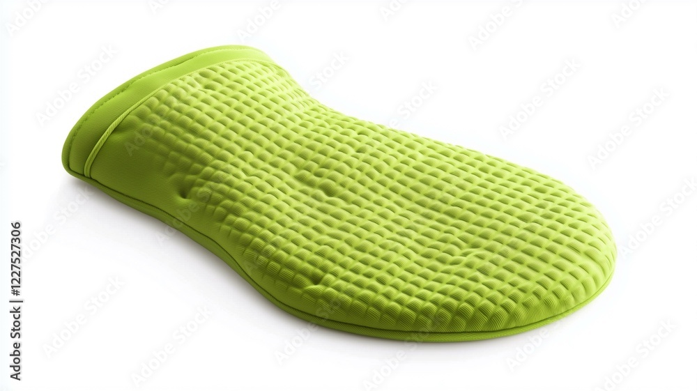 Ultra-realistic image of a green silicone oven mitt, isolated on a white background
Ultra-realistic image of a green silicone oven mitt, isolated on a white background
