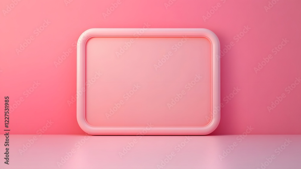 Empty Promotional Banner with Bright Pink Border and Clear Space for Copy and Offer Details