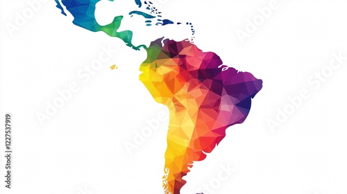 Detailed Latin America Map Icon on White Background for Educational Materials and Travel Apps